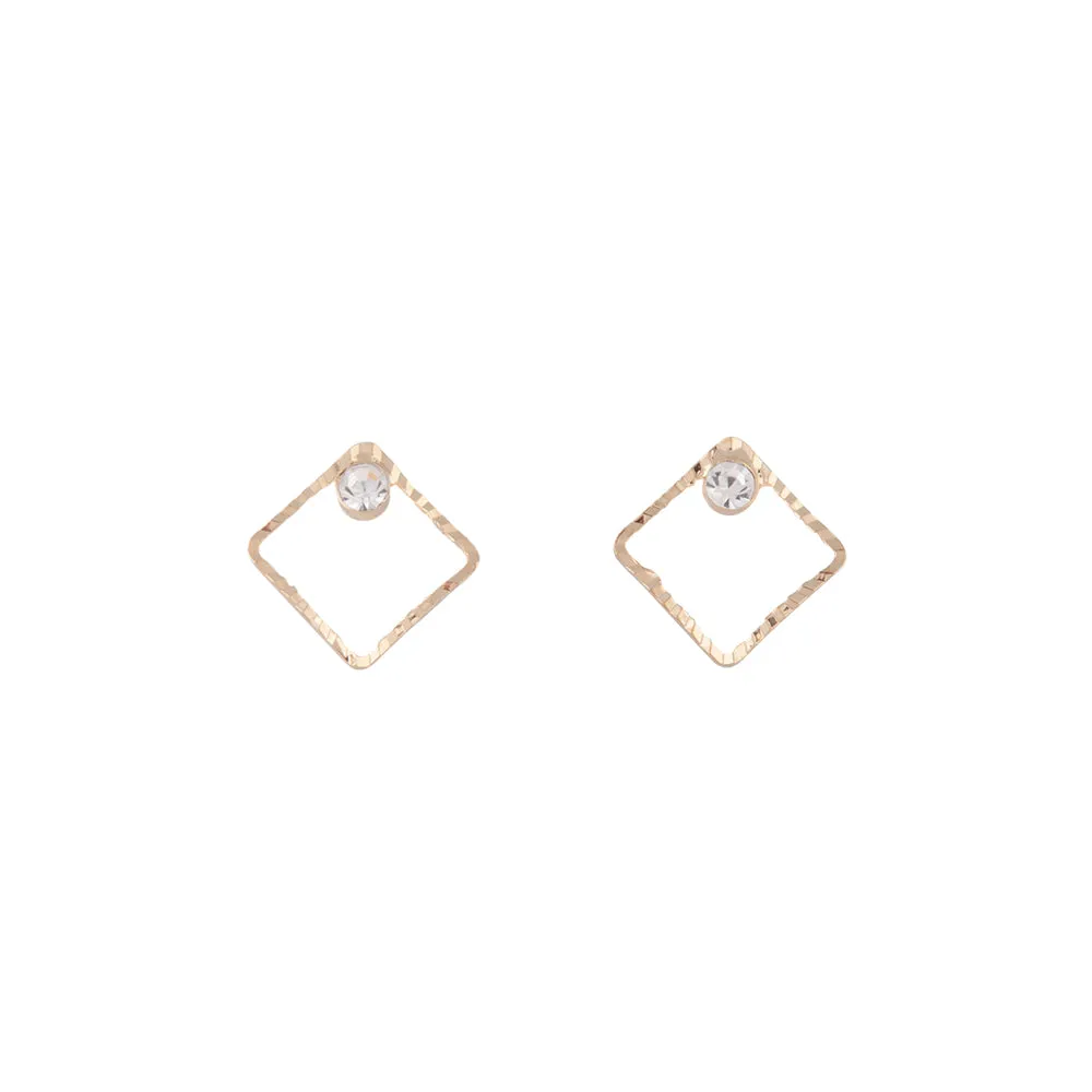 Striking Item Brilliant Element Fine Square Diamante Stud
