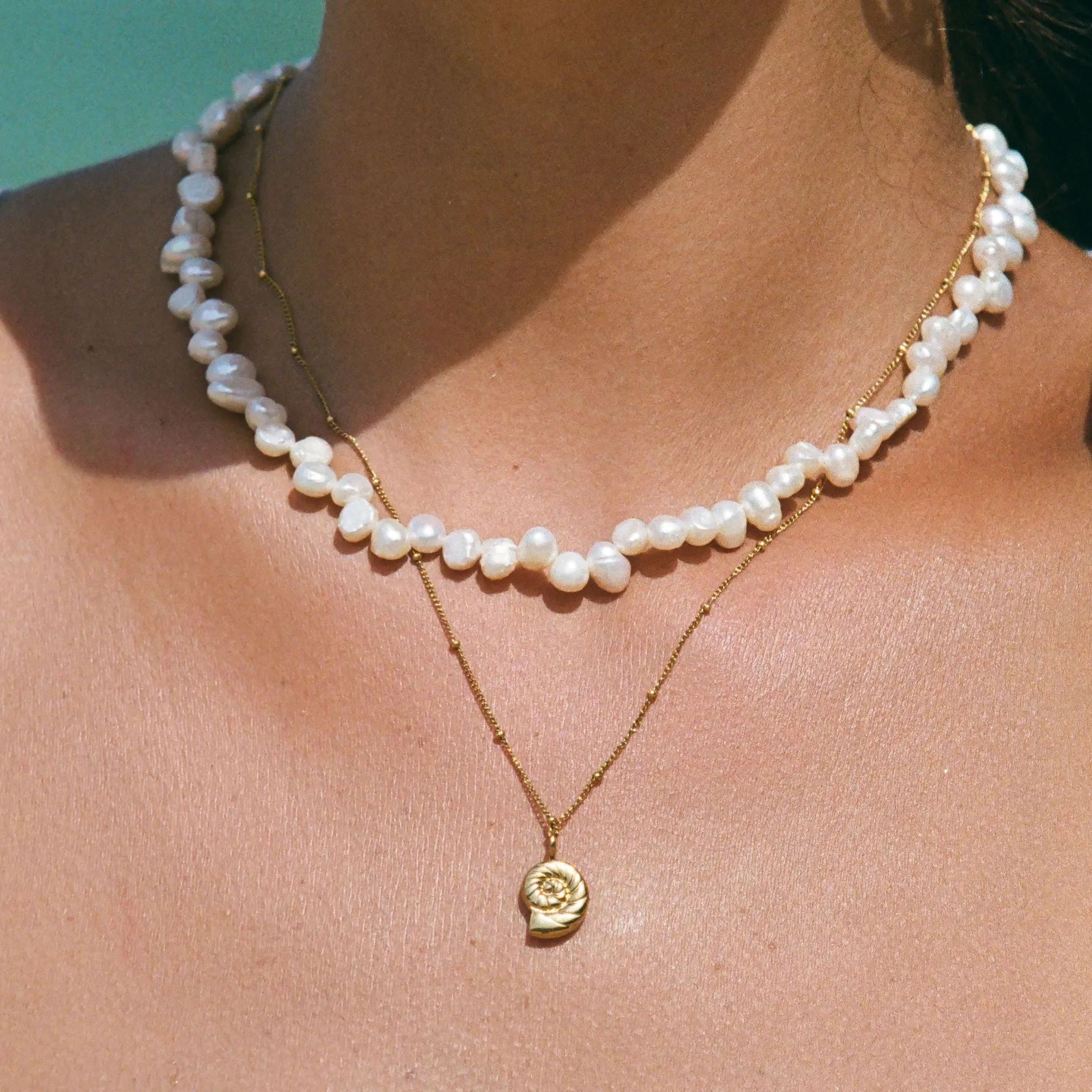 Nautilus Necklace Double Strand Jewelry