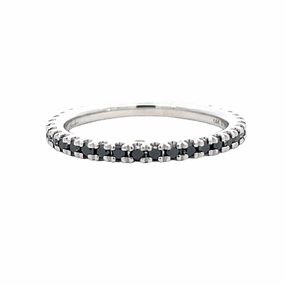 Romantic Look Glitter Detail BLACK DIAMOND STACKABLE BAND