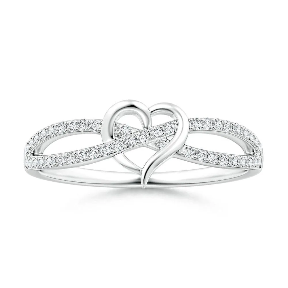 Lab Grown Diamond Infinity Heart Promise Ring Weekend Accent Unique Adornment