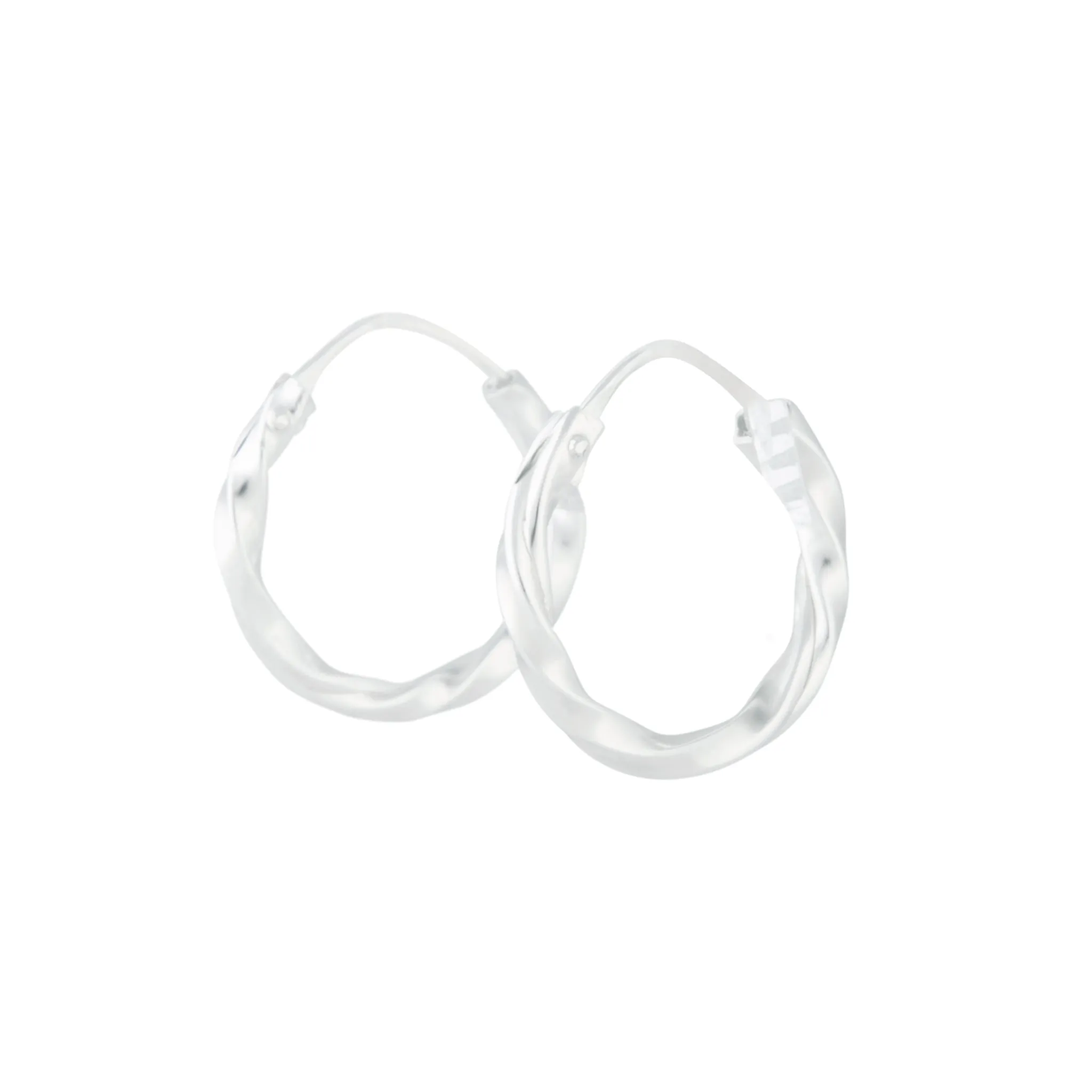 Sterling Silver Twist Hoop Earrings Cute Decoration Oval Adornment