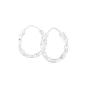 Sterling Silver Twist Hoop Earrings Cute Decoration Oval Adornment