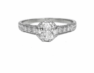 Subtle Vibe OLD EUROPEAN CUT DIAMOND RING WITH DIAMONDS IN SHANK