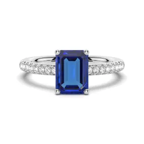 2 CT. Petite Trellis Lab Grown Sapphire Gemstone Ring Meaningful Look