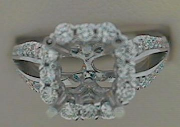 Refined Light Modern Sparkle Open Diamond Shank Halo Semi Mount