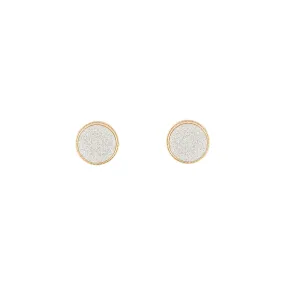 Silver Gold Glitter Inlay Disc Earrings Petite Trinket Seasonal Item
