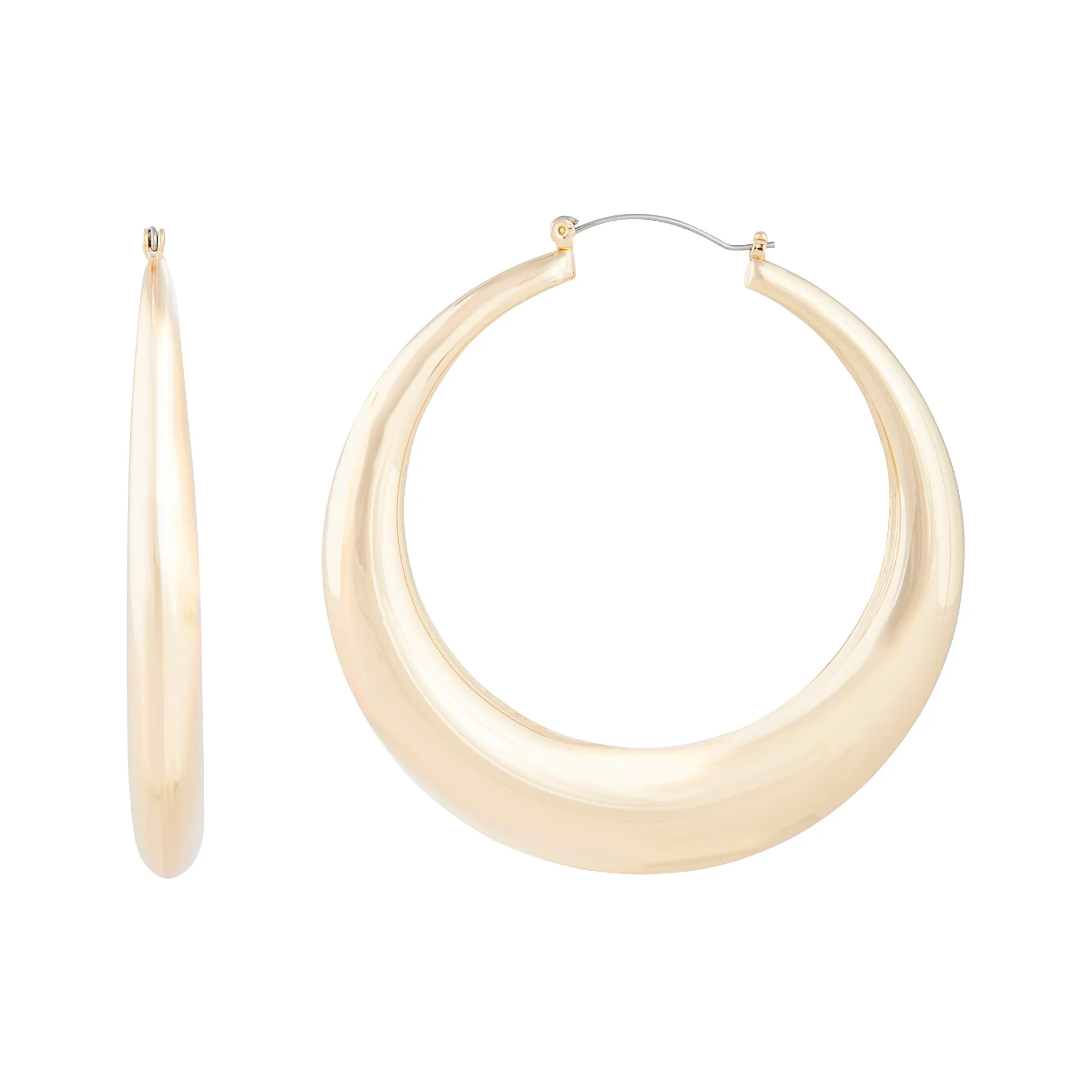 Gold Curve Hoop Earrings Decorative Decoration