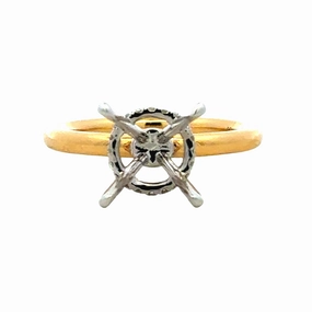 Flawless Radiance Handcrafted Quality 18KYW Hidden Halo Oval Semi-Mount