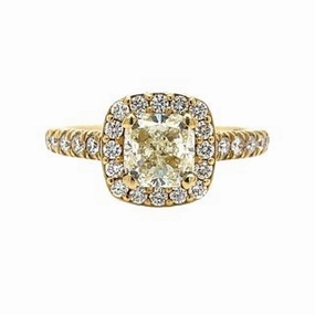 Shine In Light CUSHION HALO DIAMOND RING