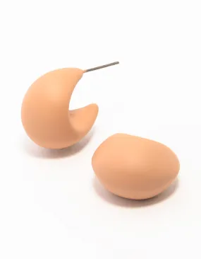 Safe Adornment Orange Coated Bubble Hoop Earrings