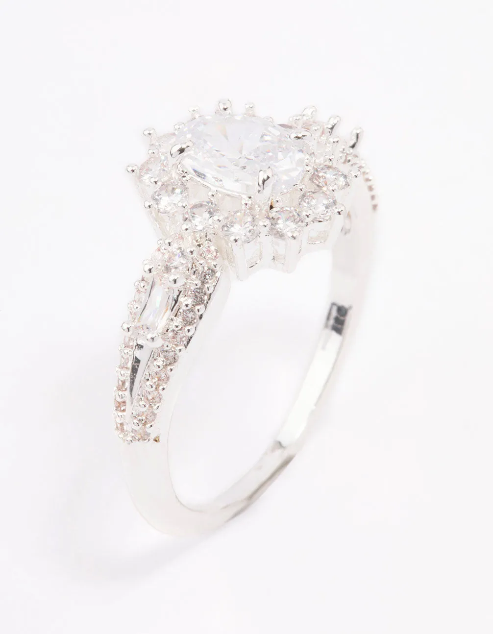 Chic Symbol Work Outfit Silver Plated Opulent Statement Ring