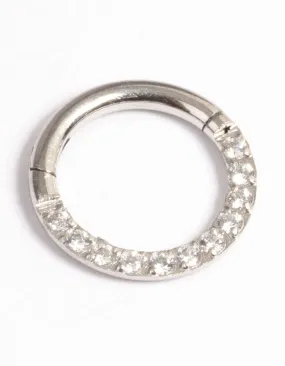 Refined Selection Refined Embellishment Surgical Steel Cubic Zirconia Clicker Ring 7mm