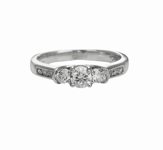 THREE STONE SETTING WITH DIAMONDS DOWN THE SHANK 0.64cttw Versatile Accent Soft Detail