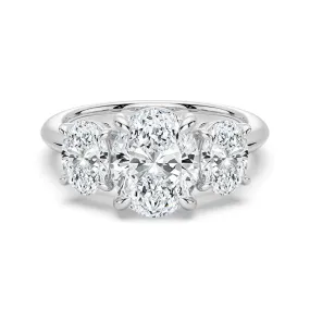 Timeless Present Oval Cut Three Stone Moissanite Engagement Ring