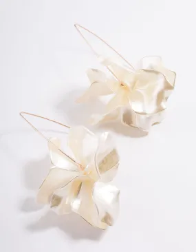 Rose Gold Frosted Flower Drop Earrings Graceful Product Festive Embellishment