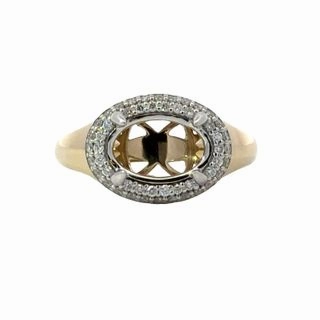 Oval Diamond Halo Semi Mount Urban Mood
