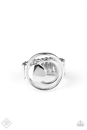 Paparazzi Accessories ? Edgy Eclipse - Silver Ring?Flat Rate Ship $4.50? Sparkling Accent Stylish Art