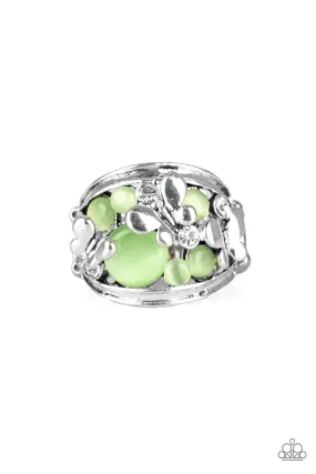 Paparazzi Accessories ? FLUTTER Me Up - Green Ring?Flat Rate Ship $4.50? Delicate Object