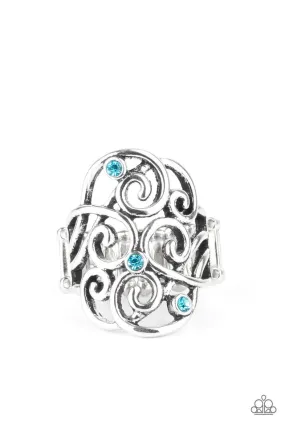Paparazzi Accessories ?FRILL Out! - Blue Ring? Flat Rate Ship $4.50? Graceful Motion Creative Product