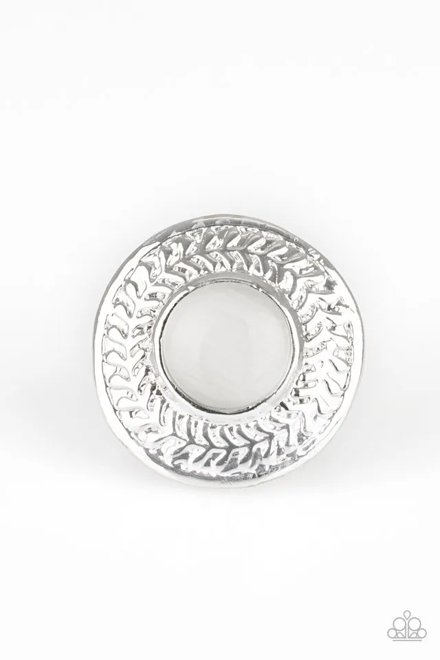 Classic Accent Symmetrical design Paparazzi Accessories ?Garden Garland - White Ring?Flat Rate Ship $4.50?