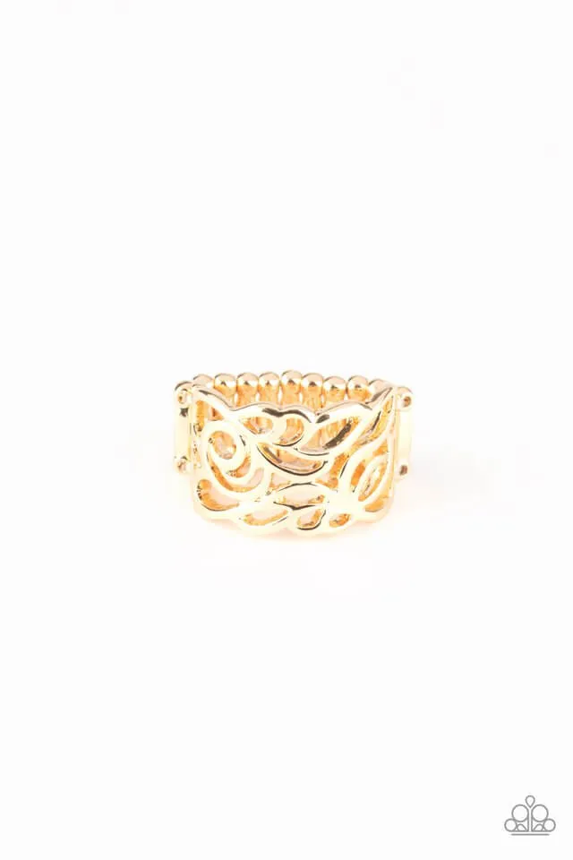 Paparazzi Accessories ?Ivy Leaguer - Gold Ring?Flat Rate Ship $4.50? Traditional Piece Modern retro