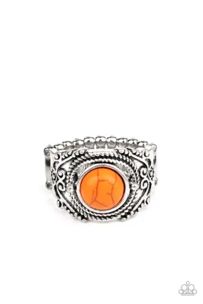Paparazzi Accessories ?Stand Your Ground - Orange Ring?Flat Rate Ship $4.50? Gentle care Ornate Symbol