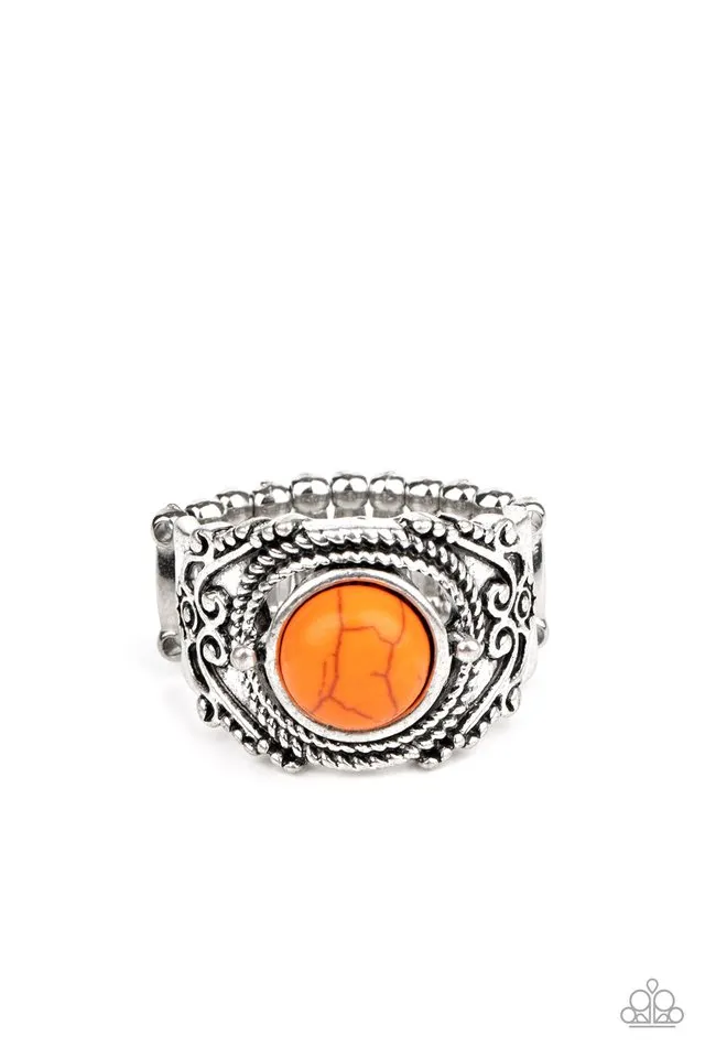Paparazzi Accessories ?Stand Your Ground - Orange Ring?Flat Rate Ship $4.50? Gentle care Ornate Symbol