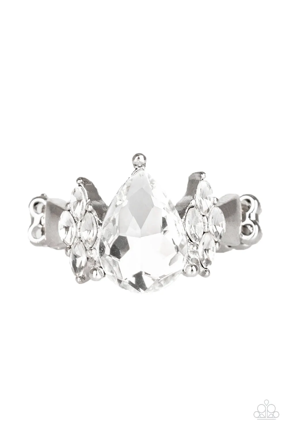 Designer Statement Paparazzi Accessories ? Yas Queen - White Ring?Flat Rate Ship $4.50?