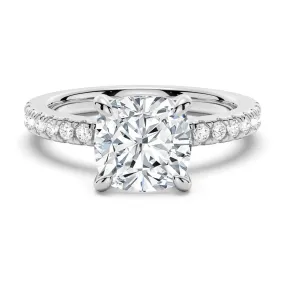 Affordable Keepsake Pav?? Band Cushion Cut Moissanite Engagement Ring