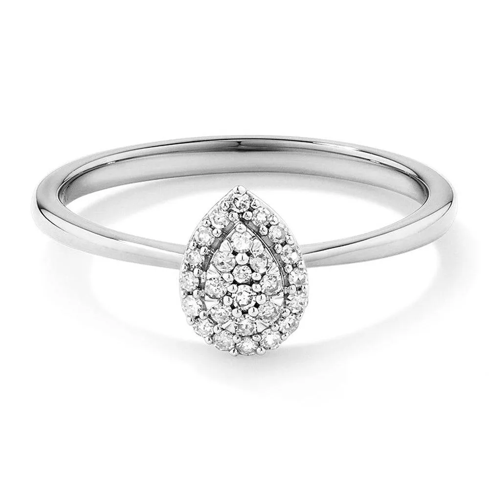 Pear Cluster Lab Grown Diamond Promise Ring Style Boost light texture