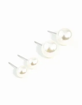 Modernist Accessory Sparkling Style Pearl Stud Earring Pack