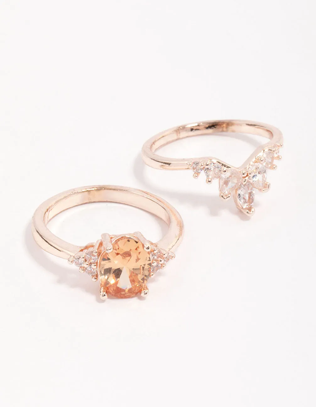 Rose Gold Arched Ring Pack Mother Gift Inspiring Jewelry