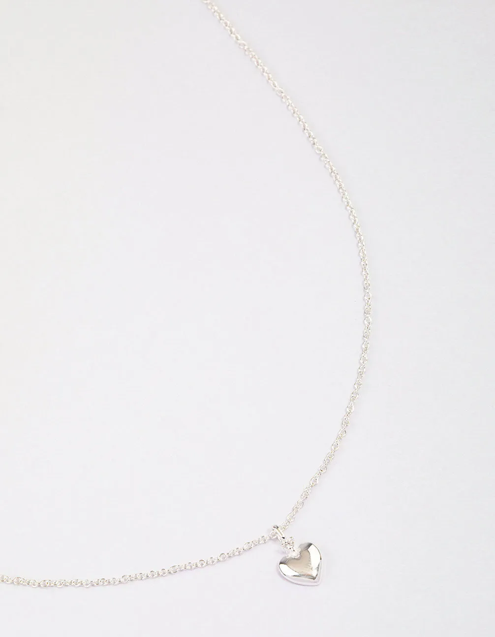 Sterling Silver Puffy Heart Pendant Necklace Fashion Statement