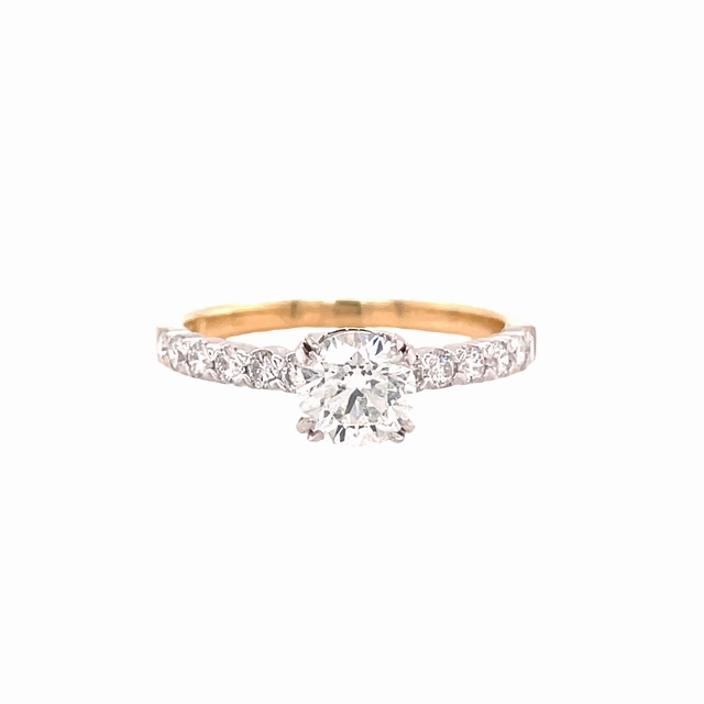 Timeless Accessories 14 Karat White/Yellow Gold Solitaire Engagement Ring (1.05cttw)