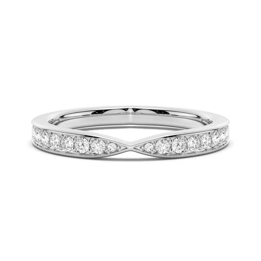 Petite Infinity Pave Moissanite Wedding Band Layering Essential Affordable Insignia