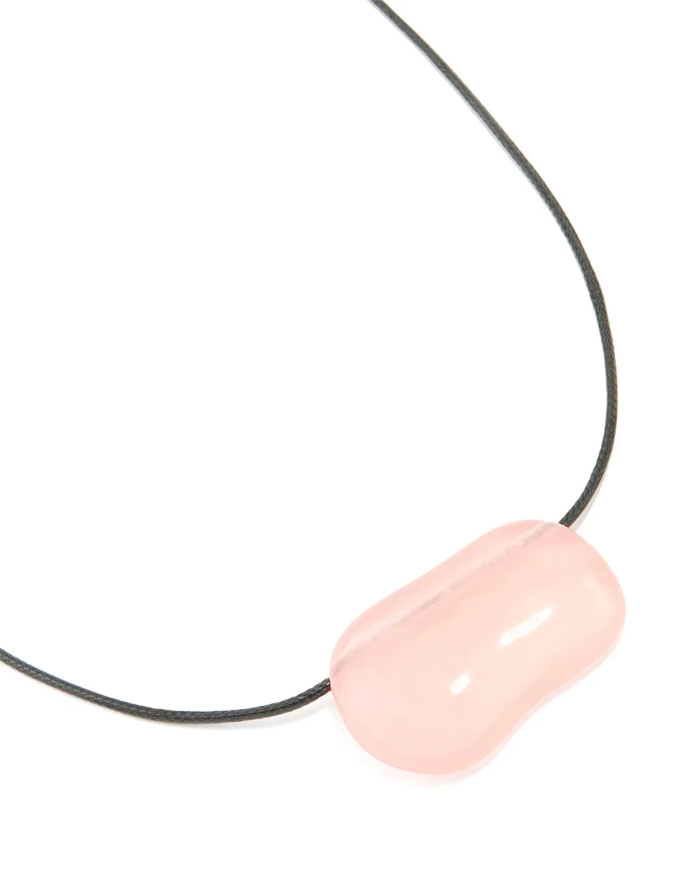 Exclusive Design Pink Acrylic Pebble Large Cord Pendant Necklace