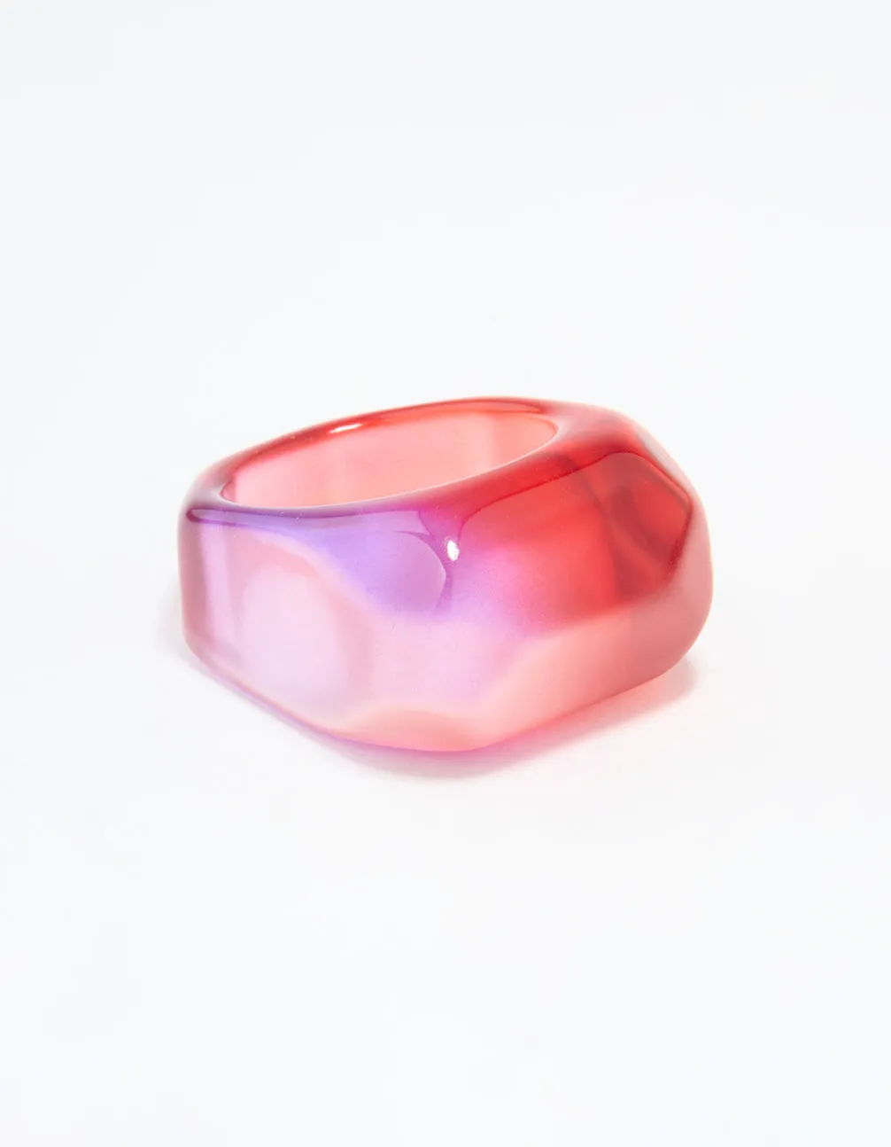 Affordable Art Glamorous Adornment Pink & Purple Marbled Chunky Ring