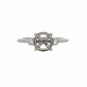 Elegant Glow Sculpted Shape Platinum .20carat total weight Engagment Semi Mount