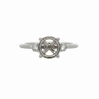 Elegant Glow Sculpted Shape Platinum .20carat total weight Engagment Semi Mount