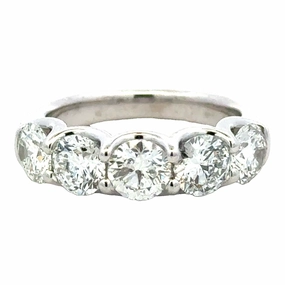 Platinum 5-Stone Diamond Anniversary Band (3.11ttw) Unique Creation