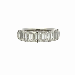 Captivating Form Platinum Emerald Cut Diamond Anniversery Band (2.80cttw)