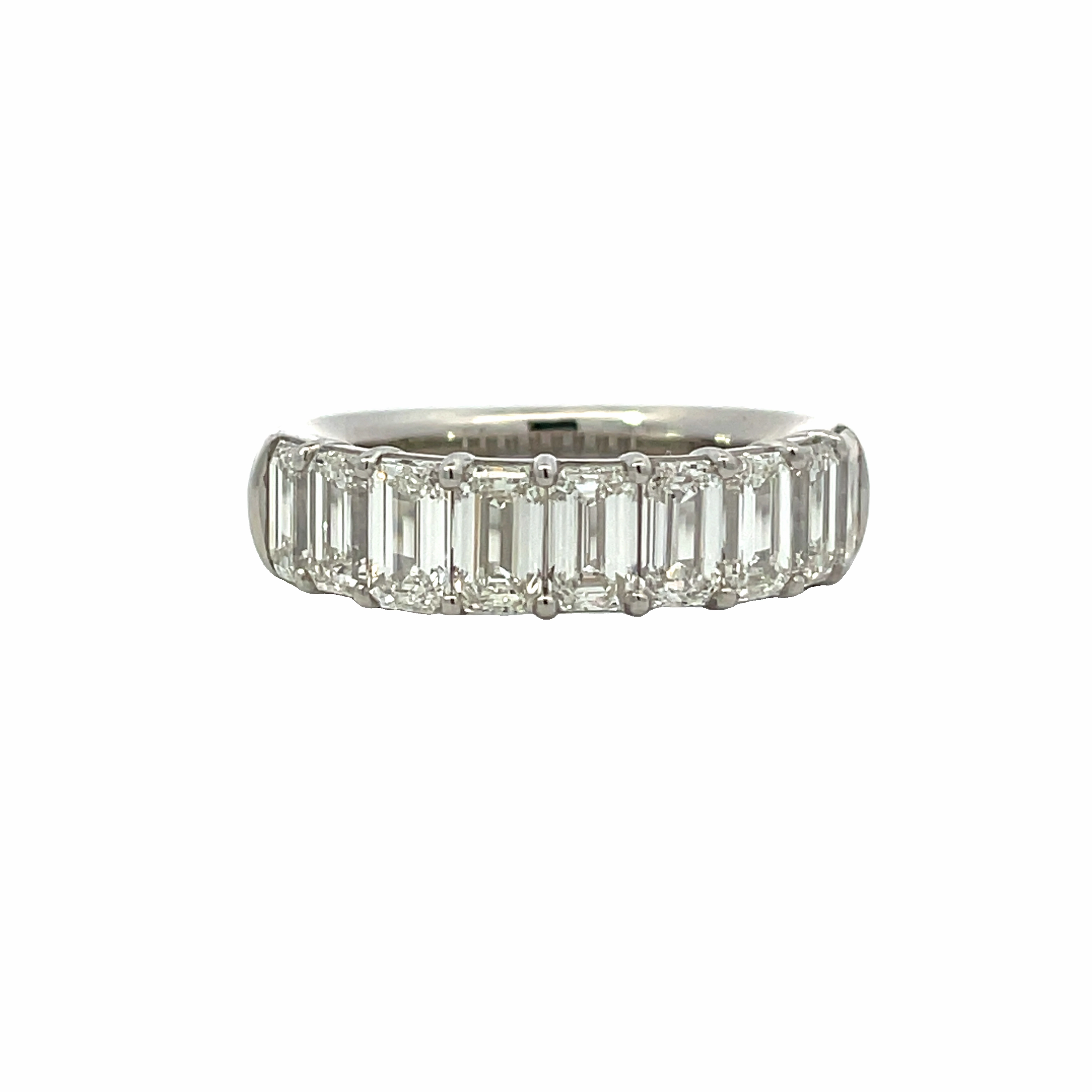 Captivating Form Platinum Emerald Cut Diamond Anniversery Band (2.80cttw)
