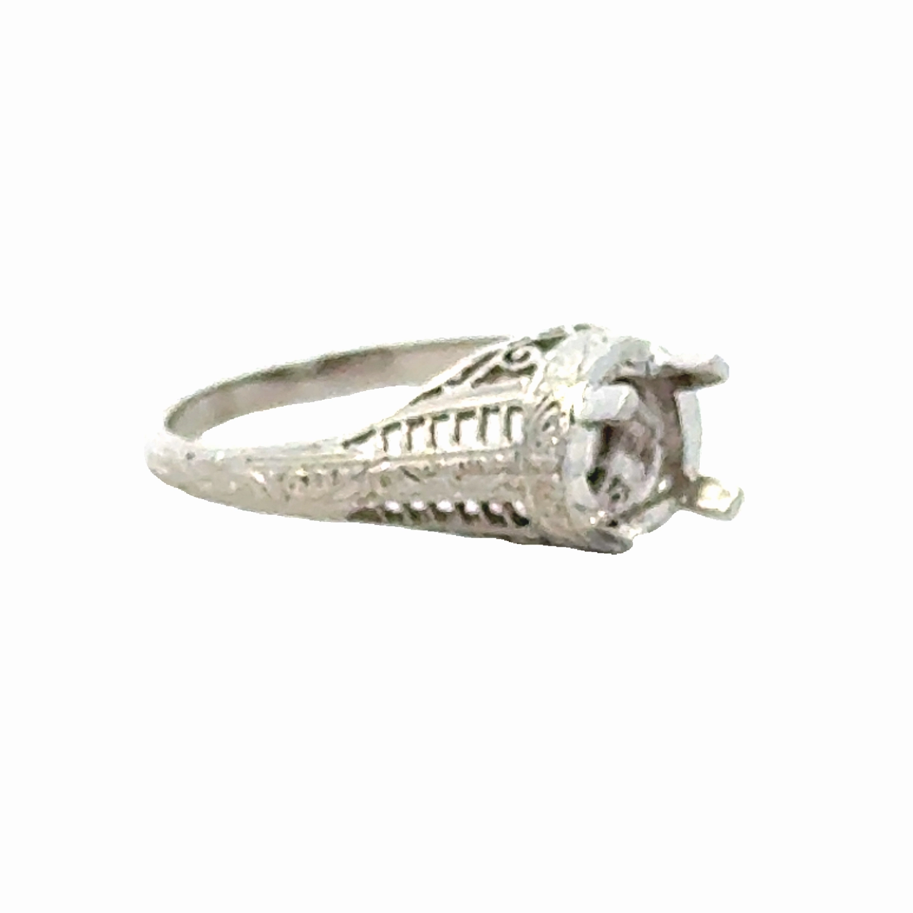 Refined Lines Bold Design Platinum Filigree Semi-Mount
