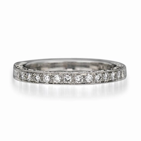 Platinum "Madison" Engraved Heritage Collection Wedding Band Exquisite Jewelry Cool Contrast