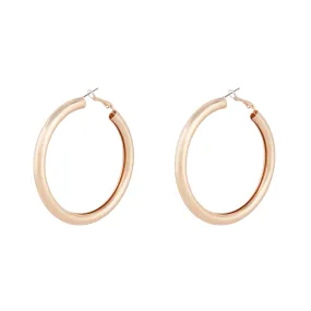 Polished Gold Tube Hoop Earrings Affordable Adornment