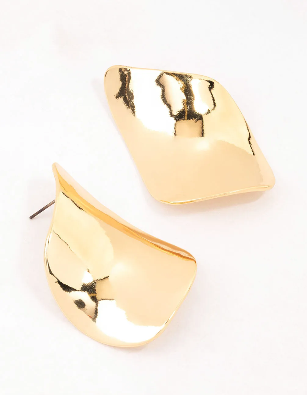 Sophisticated Must-Have Bohemian Item Gold Plated Large Petal Stud Earrings