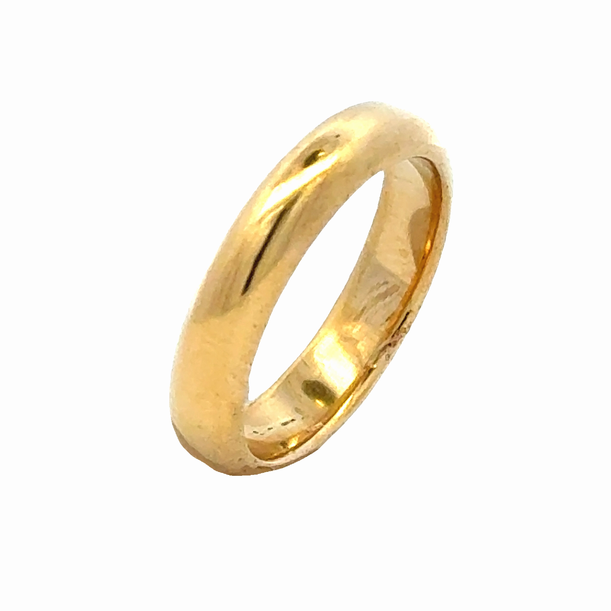 Modern Flair 18K Yellow Gold Wedding Band - 4mm
