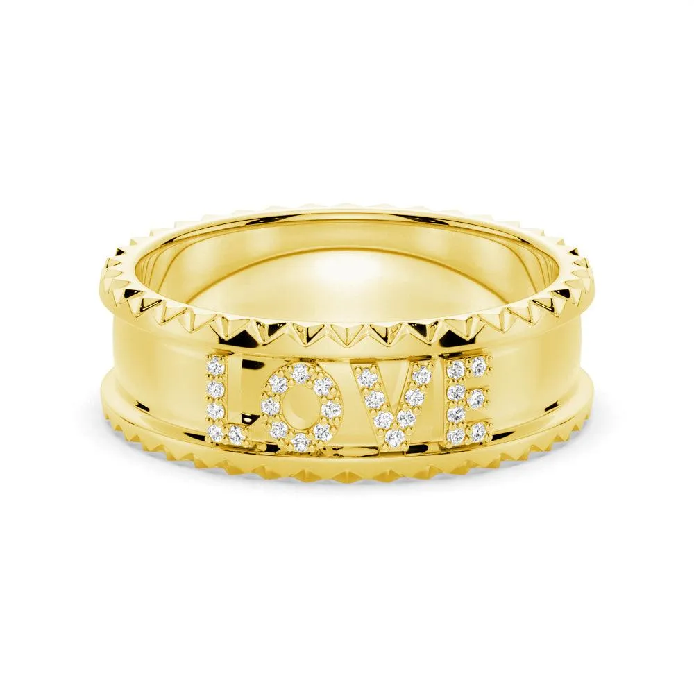 HighEnd Item Ready to Wear Custom Signature "LOVE" Wedding Band