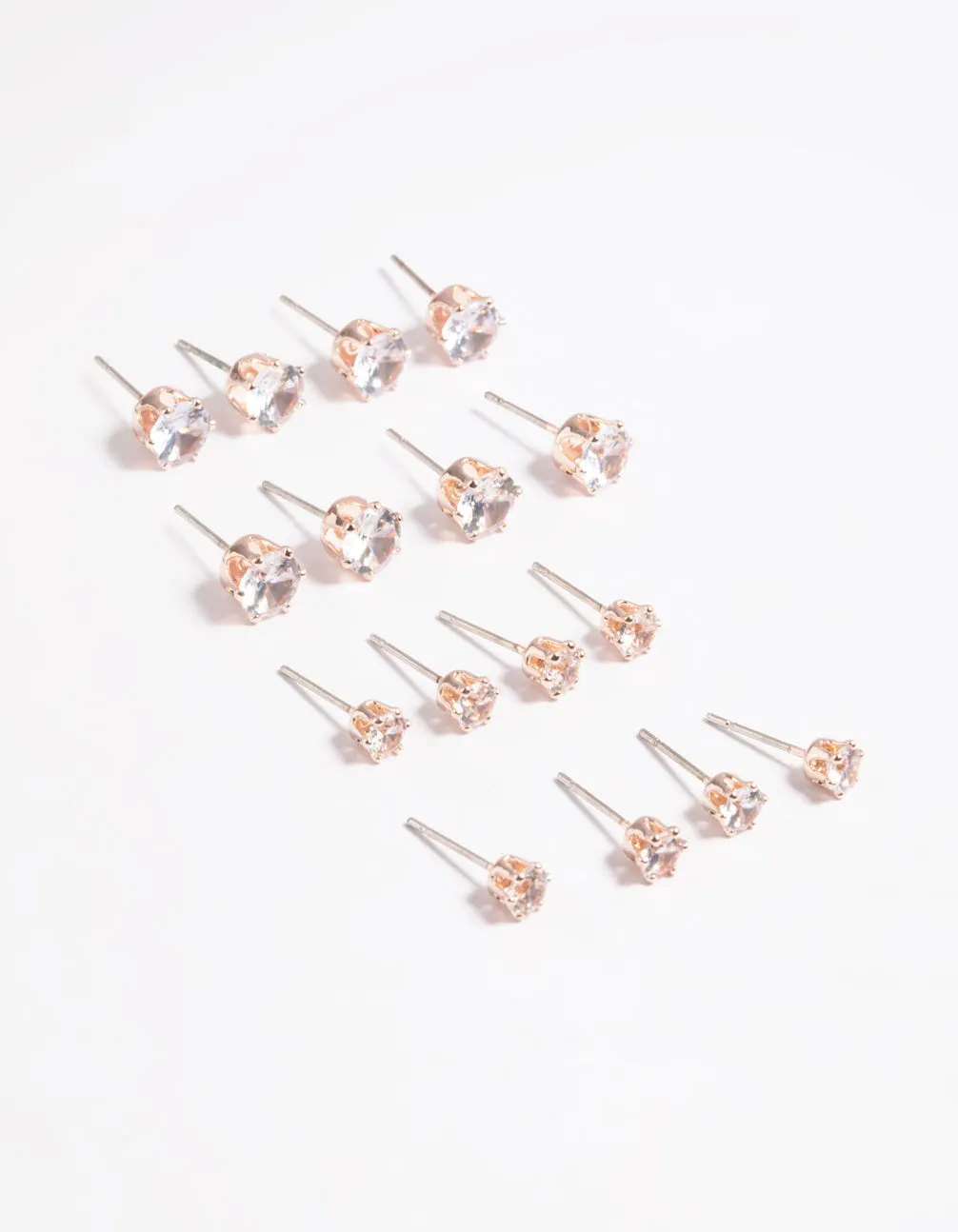 party accessory Rose Gold Classic Diamante Studs 8-Pack