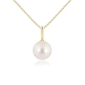 8mm Classic Freshwater Cultured Pearl Solitaire Pendant Comfortable item For College